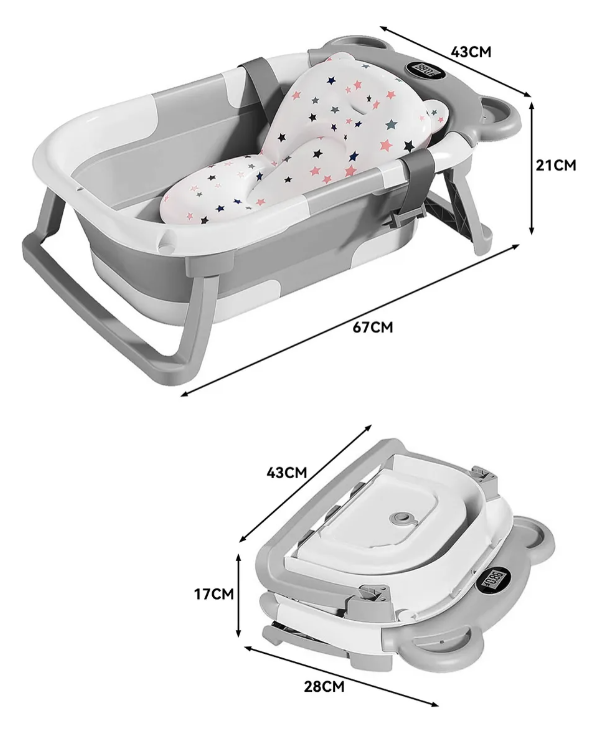 Bañera plegable con termometro