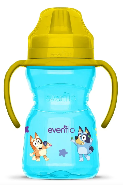 Vaso Entrenador Con Asas Bluey Boquilla Suave 300ml Diseño Y Color Variable 1 Pieza Evenflo 8222
